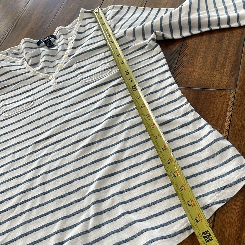 Ralph Lauren Chaps 3 shirt bundle  3/4 sleeve striped black olive blue sz M - Picture 14 of 16